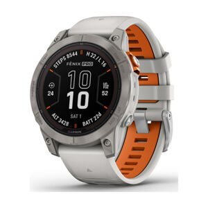 GARMIN smart hodinky - FENIX 7 PRO SAPPHIRE SOLAR - šedá/oranžová