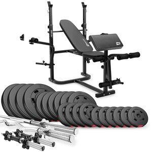 Činkový set PREMIUM 105kg s lavicou HS-020