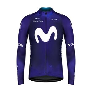 GOBIK Cyklistický dres s dlhým rukávom zimný - MOVISTAR 2023 PACER - modrá/biela M