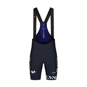 GOBIK Cyklistické nohavice krátke s trakmi - MOVISTAR 2023 MATT - biela/modrá