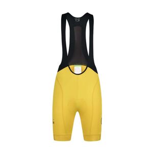 MONTON Cyklistické nohavice krátke s trakmi - SKULL LADY - žltá XL