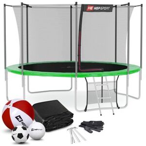 Trampolína Hop-Sport 12ft (366cm) s vnútornou ochrannou sieťou zelená