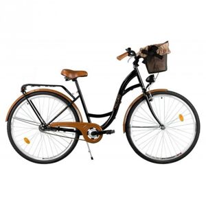 Mestský retro bicykel 3-prevodový LUX MILORD 28 " čierno-hnedý