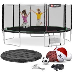 Trampolína 16 ft (488 cm) s vonkajšou sieťou Čierno/zelená