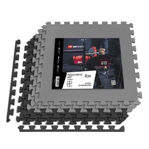 Podložka puzzle EVA 1cm čierno/šedá - 6 ks