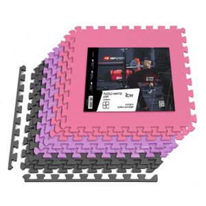 Podložka puzzle EVA 1cm šedo/fialovo/ružová - 9 ks