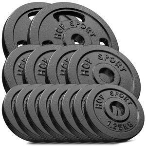 Sada liatinových kotúčov 30kg (2x5, 4x2.5, 8x1.25)