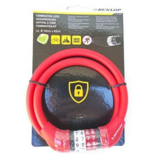 Zámok na bicykel DUNLOP 1,0x65 cm červený – 1042503