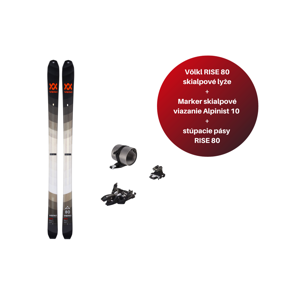Volkl Rise 80, skialpinistické lyže set Farba: Čierna - viazanie Marker - pásy Rise 80, Veľkosť: 150