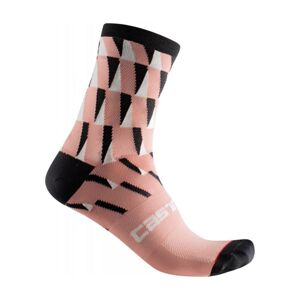 CASTELLI Cyklistické ponožky klasické - PENDIO 12 - ružová/čierna