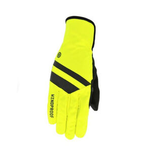 AGU Cyklistické rukavice dlhoprsté - WINDPROOF - čierna/žltá L