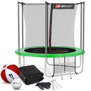 Trampolína Hop-Sport 8ft (244cm) s vnútornou ochrannou sieťou - zelená