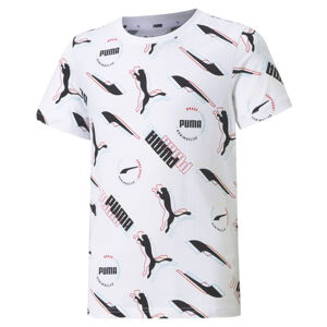 Puma detské tričko Alpha Youth Tee Farba: Biela, Veľkosť: 164