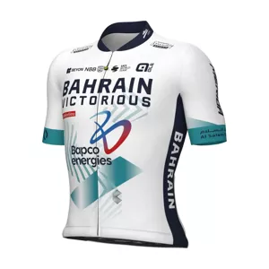 ALÉ Cyklistický dres s krátkym rukávom - BAHRAIN VICTORIOUS 2024 - biela/modrá M