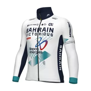 ALÉ Cyklistická zateplená bunda - BAHRAIN VICTORIOUS 2024 - biela/modrá L