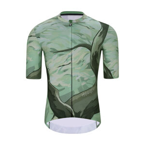 HOLOKOLO Cyklistický dres s krátkym rukávom - FOREST - zelená/hnedá 3XL