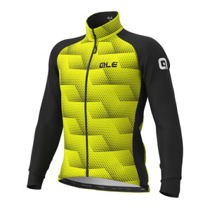 ALÉ Cyklistická zateplená bunda - SOLID SHARP - čierna/žltá 5XL