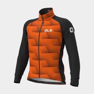 ALÉ Cyklistická zateplená bunda - SOLID SHARP - čierna/oranžová L