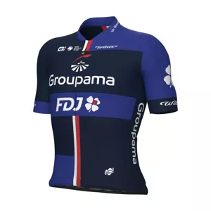 ALÉ Cyklistický dres s krátkym rukávom - GROUPAMA FDJ 2024 - modrá 3XL