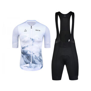 MONTON Cyklistický krátky dres a krátke nohavice - ICEBERG - biela/čierna