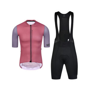 MONTON Cyklistický krátky dres a krátke nohavice - CHECHEN - čierna/červená