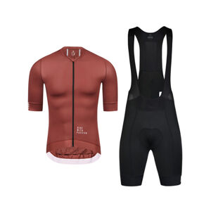 MONTON Cyklistický krátky dres a krátke nohavice - TRAVELER MAX - čierna/bordová