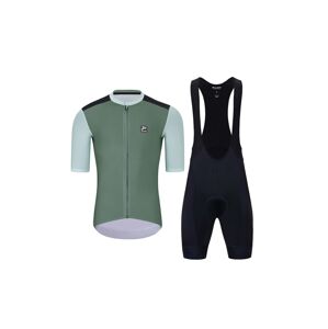 HOLOKOLO Cyklistický krátky dres a krátke nohavice -  TECHNICAL - zelená/čierna
