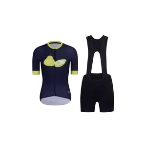 HOLOKOLO Cyklistický krátky dres a krátke nohavice - FRUIT LADY  - čierna/modrá