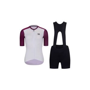 HOLOKOLO Cyklistický krátky dres a krátke nohavice - TECHNICAL  - biela/čierna/bordová