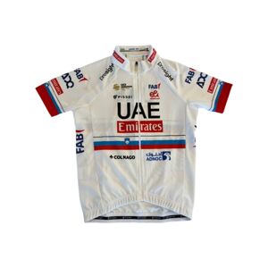 PISSEI Cyklistický dres s krátkym rukávom - UAE TEAM EMIRATES 2024 CHAMPION SLOVENIA REPLICA JR - biela 8Y